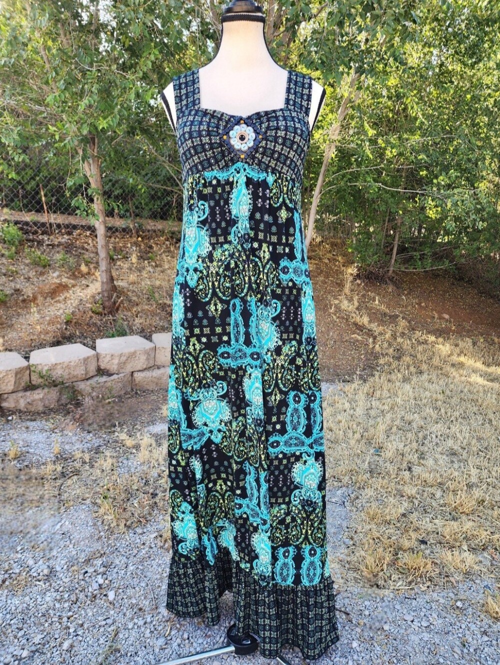 CATO Bohemian Ruffle Summer Maxi Dress
